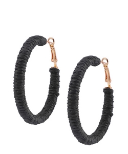 Raffia Colorful Hoop Earrings EH700085 BLACK